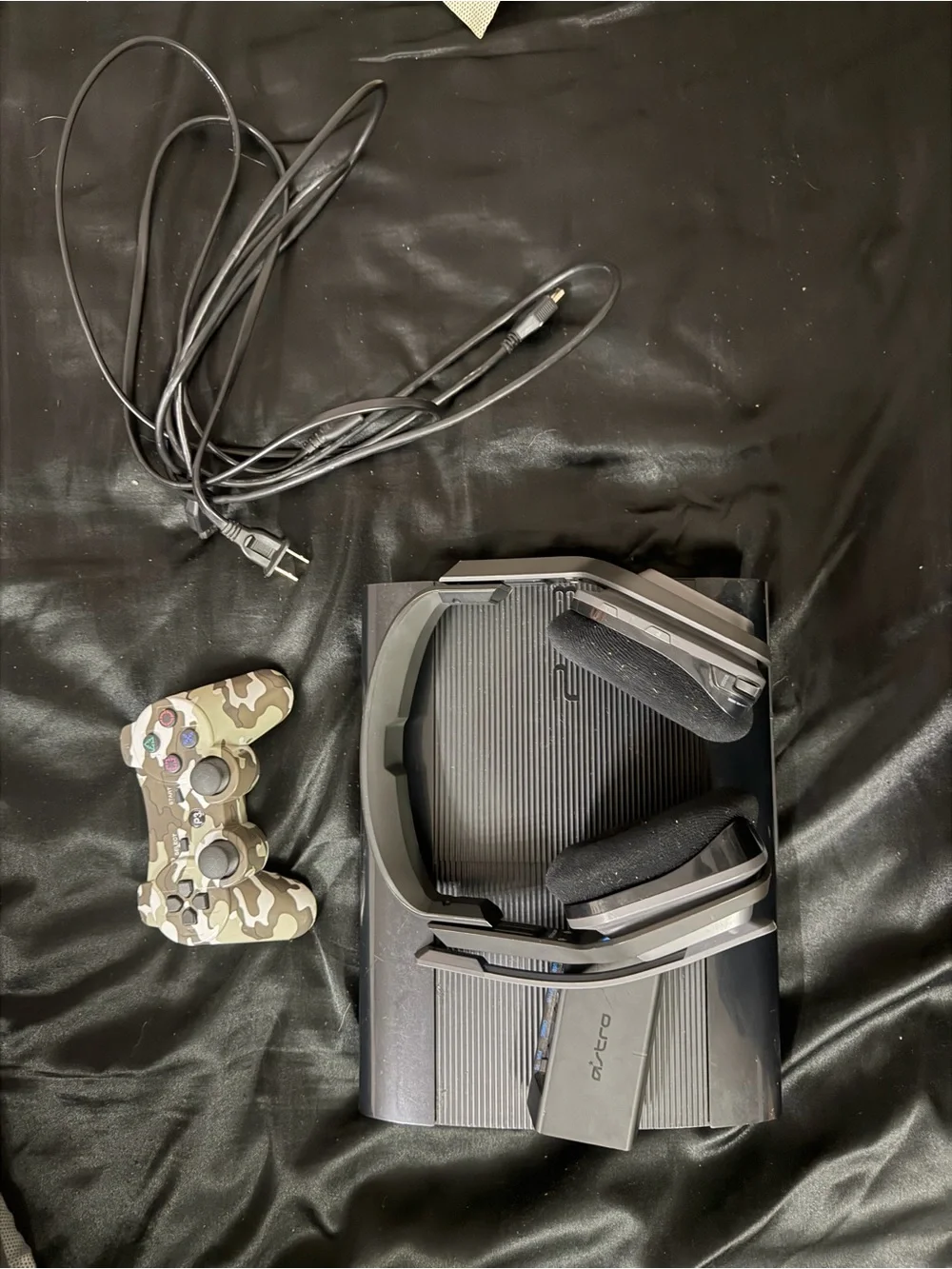 PS3 with headset and controller